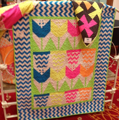 Neon fabric quilt